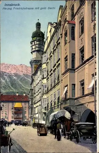 Ak Innsbruck in Tirol, Herzog Friedrichstraße mit gold. Dachl