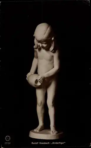 Ak Plastik von Rudolf Kaesbach, Kinderfigur