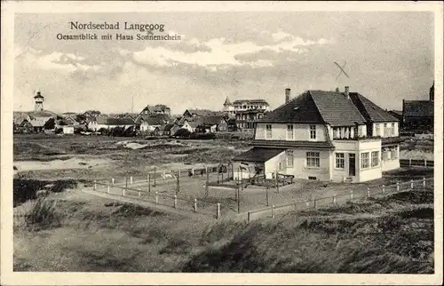 Ak Nordseebad Langeoog Ostfriesland, Gesamtansicht, Haus Sonnenschein