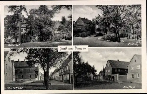 Ak Wüstung Domsen bei Hohenmölsen in Sachsen Anhalt, Rittergut, Tiefweg, Dorflage, Dorfstraße