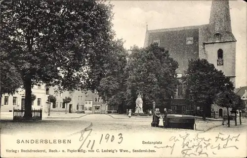 Ak Sandersleben in Anhalt, Sedanplatz