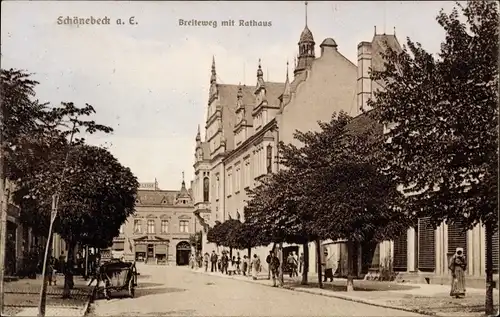 Ak Schönebeck an der Elbe, Breiteweg, Rathaus