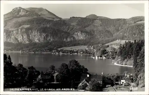 Foto Ak Sankt Gilgen in Salzburg, Gesamtansicht, Abersee
