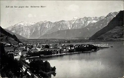 Ak Zell am See in Salzburg, Ort gegen das Steinerne Meer