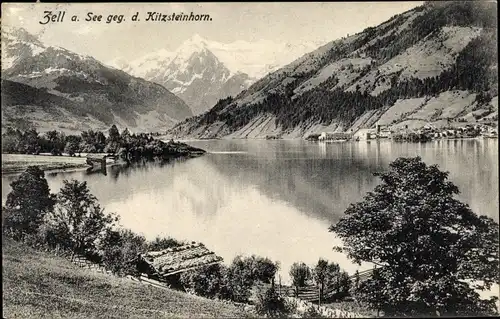 Ak Zell am See in Salzburg, Panorama, Kitzsteinhorn, Berge