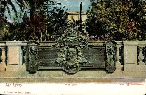 Ak San Remo Ligurien, Villa Zirio