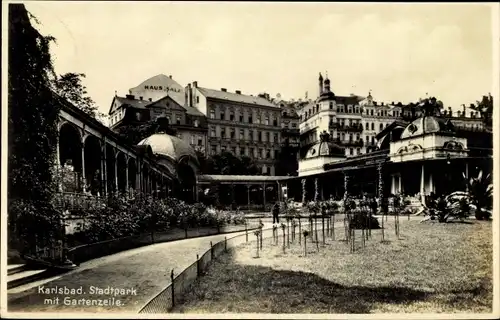 Ak Karlovy Vary Karlsbad Stadt, Stadtpark, Gartenzeile