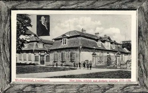 Ak Wolfenbüttel in Niedersachsen, Wohn und Arbeitshaus des Dichters Gotthold Ephraim Lessing