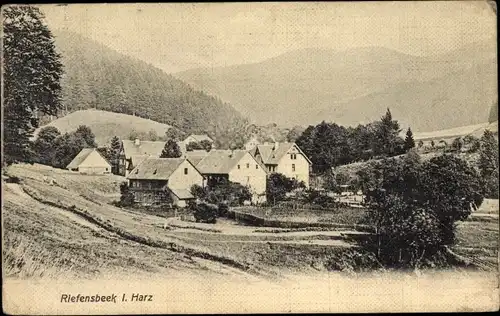 Ak Riefensbeek Osterode Harz, Blick zum Ort