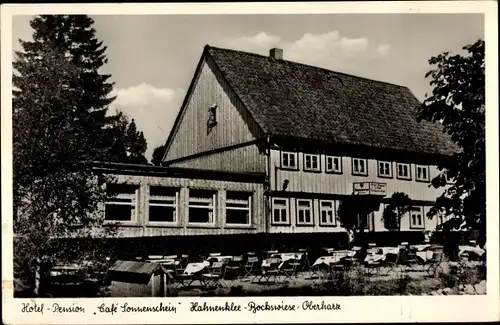 Ak Hahnenklee Bockswiese Goslar im Harz, Pension Café Sonnenschein