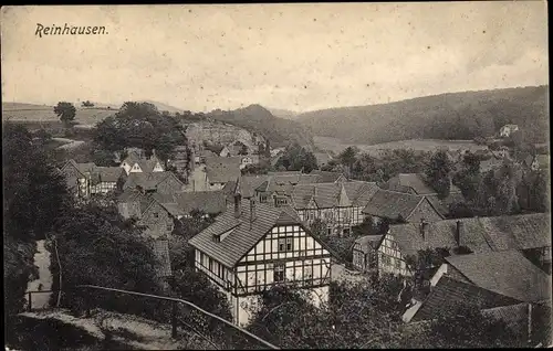 Ak Reinhausen Gleichen Landkreis Göttingen, Panorama vom Ort, Fachwerkhäuser