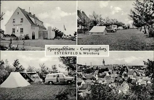 Ak Estenfeld in Unterfranken, Sportgaststätte, Campingplatz