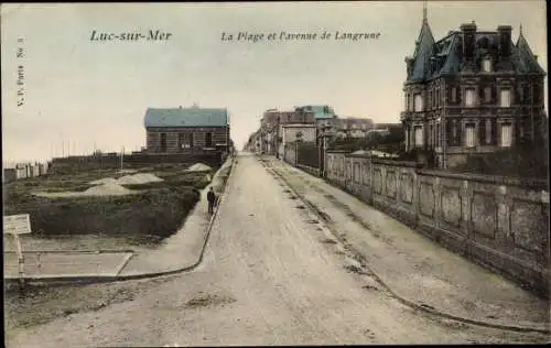 Ak Luc sur Mer Calvados, La Plage, L'Avenue de Langrune
