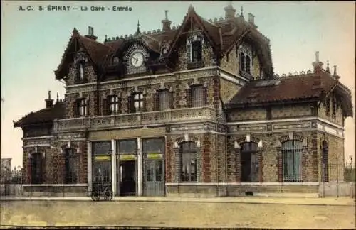 Ak Epinay Essonne, La Gare, Entree