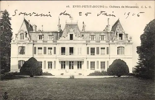 Ak Evry Petit Bourg Essonne, Chateau de Mousseau