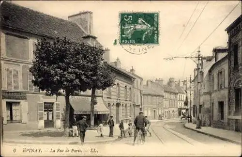 Ak Epinay Essonne, La Rue de Paris