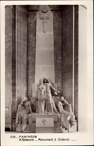 Ak Paris V., Panthéon, Monument a Diderot, A. Terroir