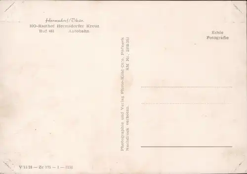 Ak Hermsdorf in Thüringen, HO Rasthof Hermsdorfer Kreuz