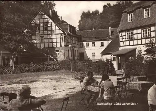 Ak Eisenberg in Thüringen, Waldcafé Schössersmühle im Mühltal