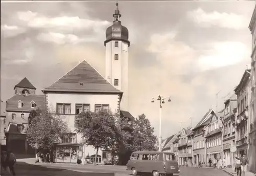 Ak Weida in Thüringen, Markt mit Rathaus