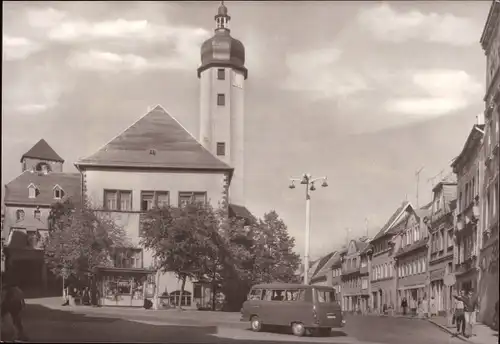 Ak Weida in Thüringen, Markt mit Rathaus