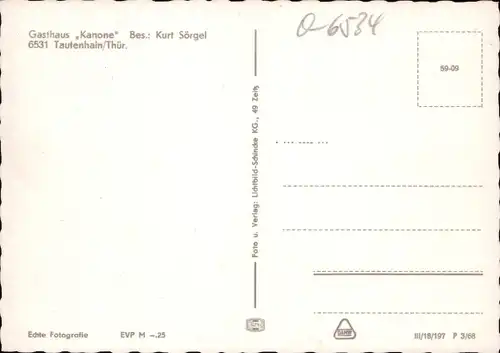 Ak Tautenhain in Thüringen, Gasthof Kanone