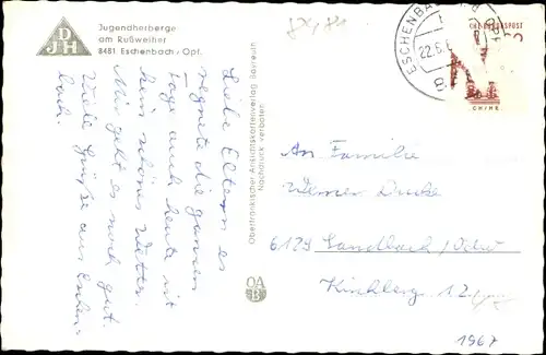 Ak Eschenbach in der Oberpfalz Bayern, Jugendherberge am Rußweiher