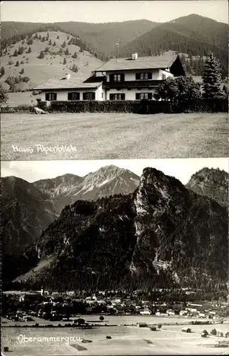 Ak Oberammergau in Oberbayern, Haus Alpenblick, Gesamtansicht