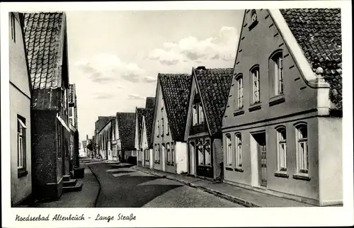 Ak Altenbruch Cuxhaven in Niedersachsen, Lange Straße, Häuserfassaden, Straßenpanorama