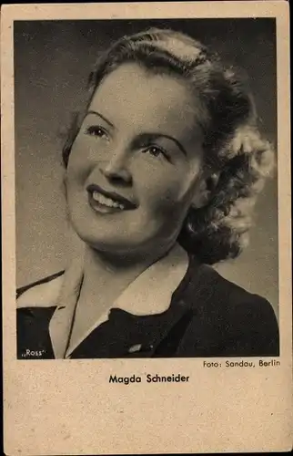 Ak Schauspielerin Magda Schneider, Portrait, Ross Verlag