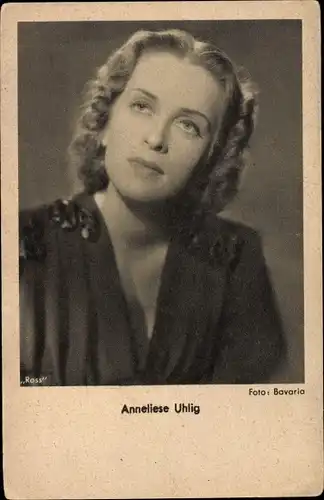 Ak Schauspielerin Anneliese Uhlig, Portrait