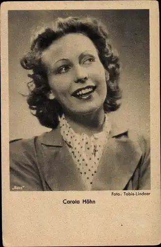 Ak Schauspielerin Carola Höhn, Portrait