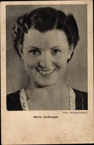 Ak Schauspielerin Maria Andergast, Portrait