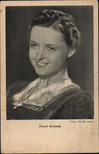 Ak Schauspielerin Hansi Knoteck, Portrait