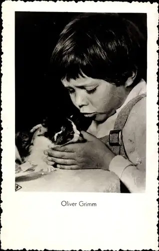 Ak Schauspieler Oliver Grimm mit Katze