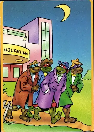 Ak Comic, Teenage Mutant Ninja Turtles, Schildkröten als Zivilisten, Aquarium