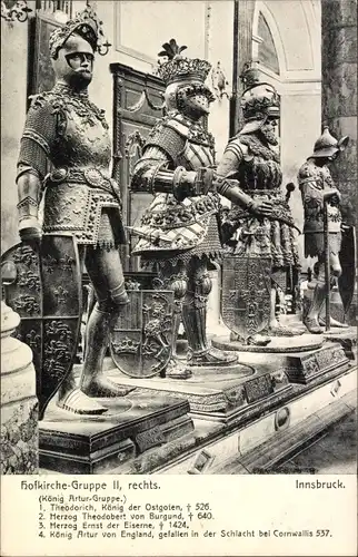Ak Innsbruck Tirol Österreich, Hofkirche, Gruppe II, Rechts, Theodorich, Artur, Theodobert