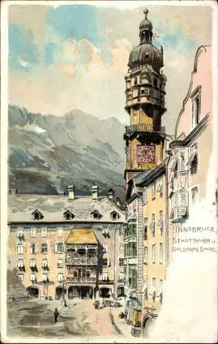 Ak Innsbruck in Tirol, Stadtturm, Goldenes Dachl