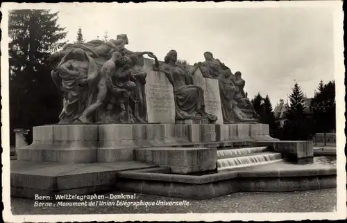 Ak Bern Stadt Kanton Bern, Welttelegraphen-Denkmal