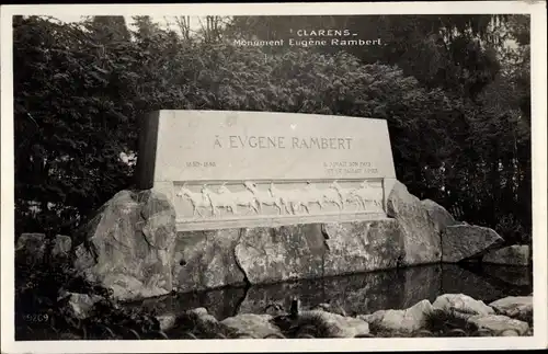 Ak Clarens Montreux Kanton Waadt, Monument Eugene Rambert