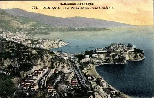 Ak Monaco, La Principaute, vue Generale