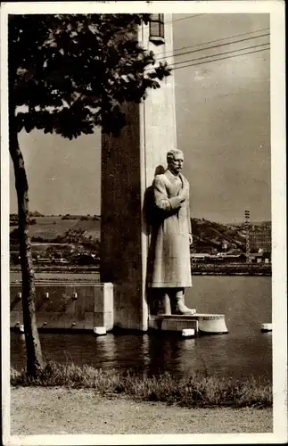 Ak Liège Lüttich Wallonien, Statue du Roi Albert, Canal Albert