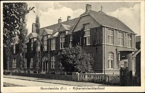 Ak Noordwolde Friesland Niederlande, Rijksrietvlechtschool