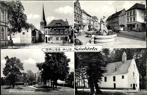 Ak Süchteln Viersen in Nordrhein Westfalen,Kapelle, Omnibusbahnhof, Hochstraße, Brunnen