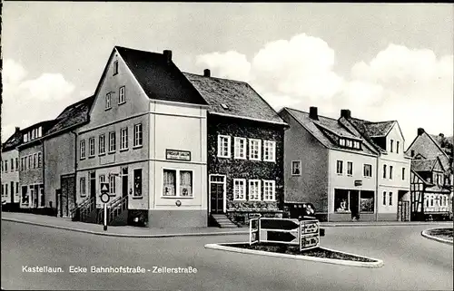 Ak Kastellaun im Hunsrück, Ecke Bahnhofstraße Zellerstraße