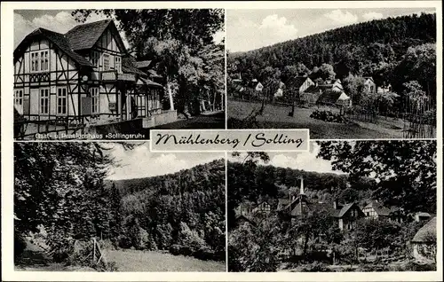 Ak Mühlenberg Holzminden an der Weser, Gesamtansicht, Gasthaus Sollingsruh