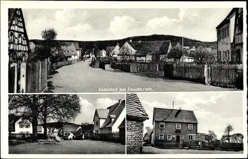 Ak Ezelsdorf Burgthann in Mittelfranken, Gesamtansicht, Straßenpartie, Lebensmittelgeschäft