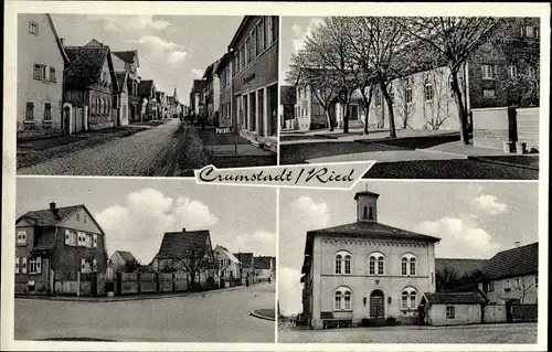 Ak Crumstadt Riedstadt Hessen, Straßenpartie, Rathaus, Schreibwaren