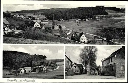 Ak Unter Mossau Mossautal im Odenwald, Panorama, Straßenpartie