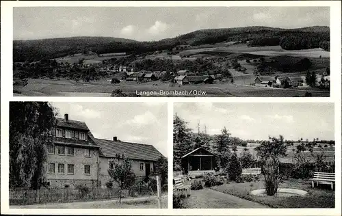 Ak Langenbrombach Langen Brombach Brombachtal im Odenwald, Gesamtansicht, Pension Wiesen Fleck